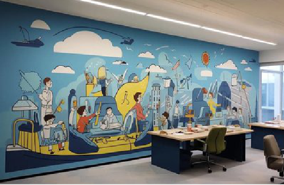 仙桃办公室墙绘的特点。